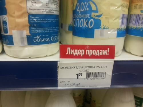 Магазины не дожидаются постановления Совмина и указывают цены за литр и килограмм