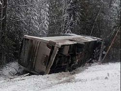 Под Екатеринбургом перевернулся автобус с пассажирами