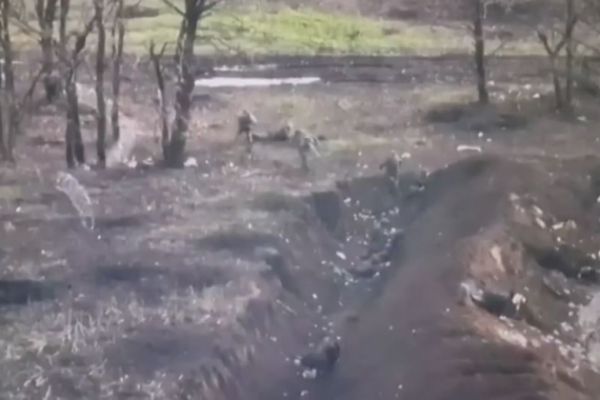 Ожесточённая артиллерийская дуэль в районе Бахмута попала на видео