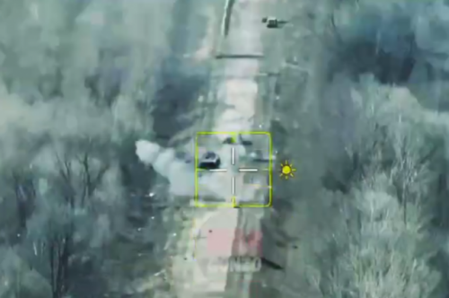 WarGonzo показал видео с ударом ЧВК «Вагнер» по колонне ВСУ под Артемовском