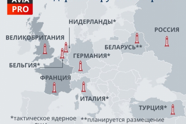 Где в Европе есть тактическое ядерное оружие — инфографика Deutsche Welle