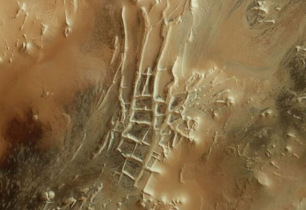 ESA опубликовало снимки Марса с «жуткими пауками в городе инков» 